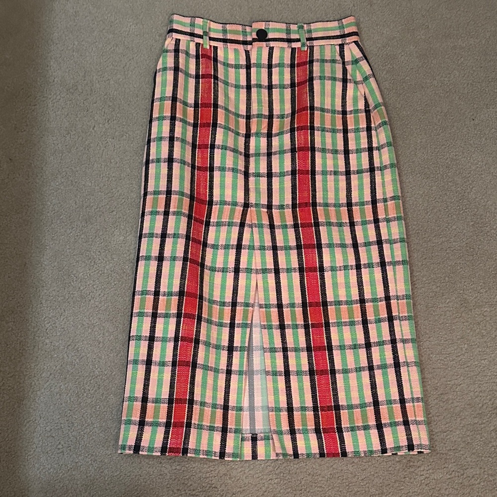 Zara Multicolor Plaid Pencil Skirt